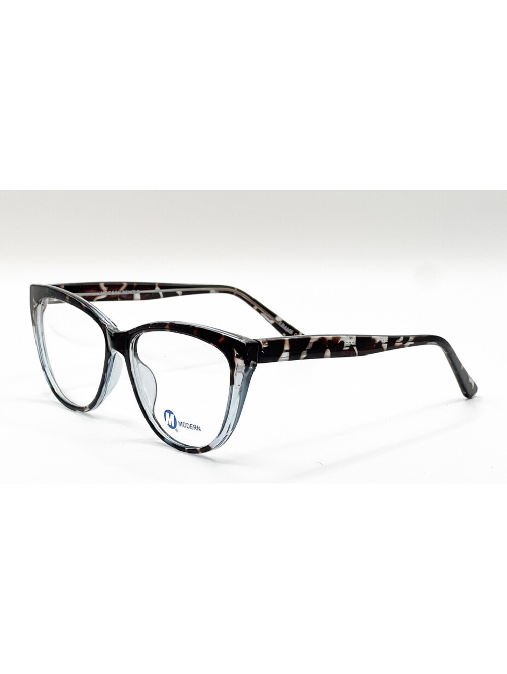 Modern Behold Blue Crystal Tortoise Rectangle Eyeglass Frames 54-16-140
